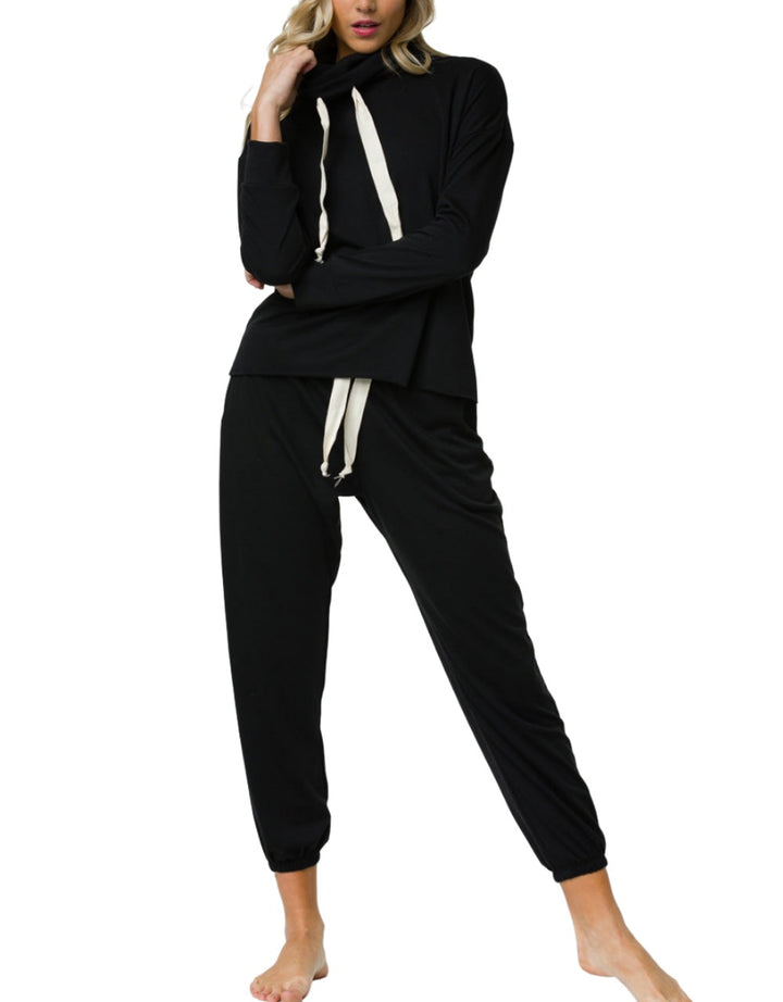 Onzie Yoga New Cowl Neck Top 3749 Black - front alt view 1