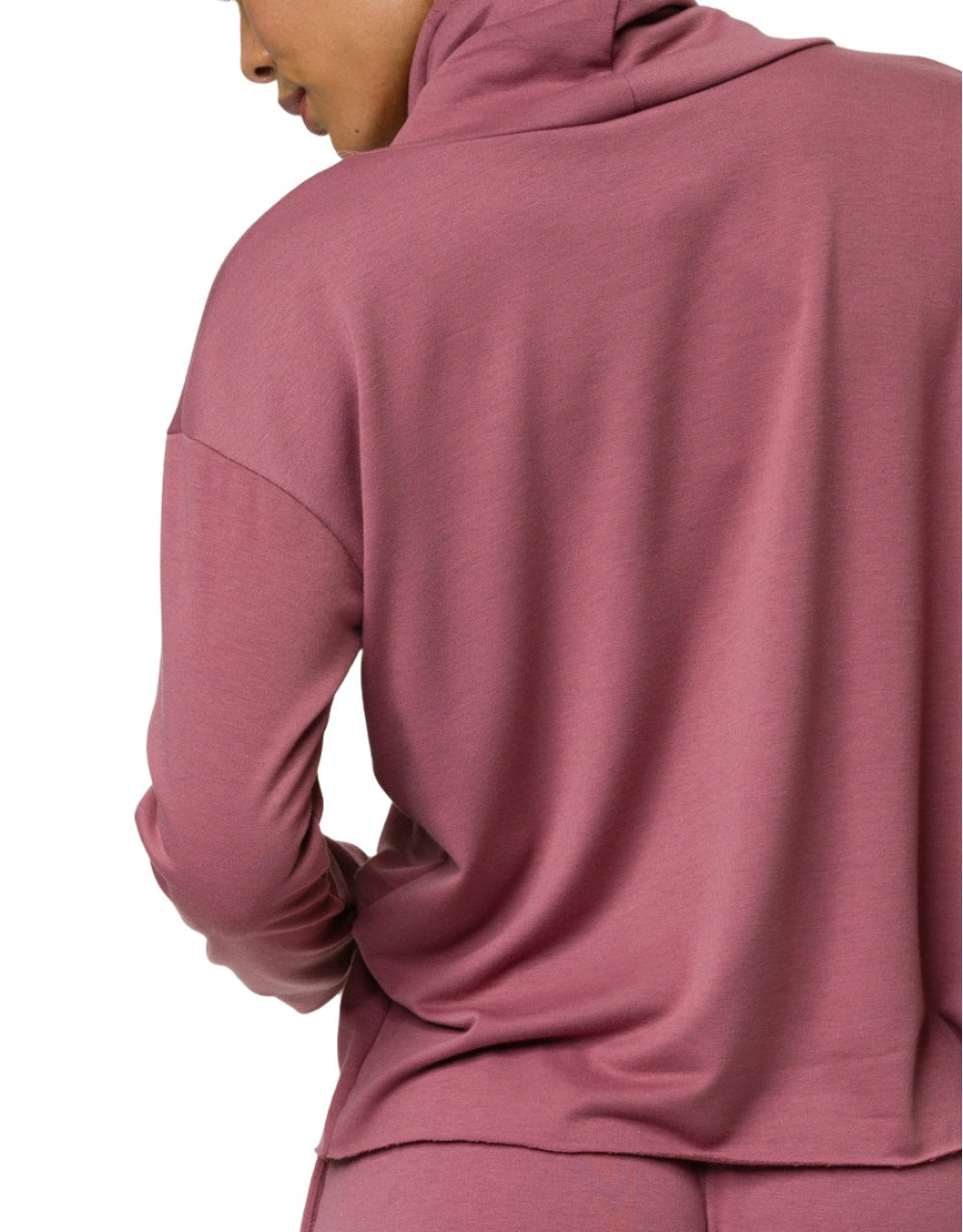 Onzie Yoga New Cowl Neck Top 3749 - Mauve - rear view