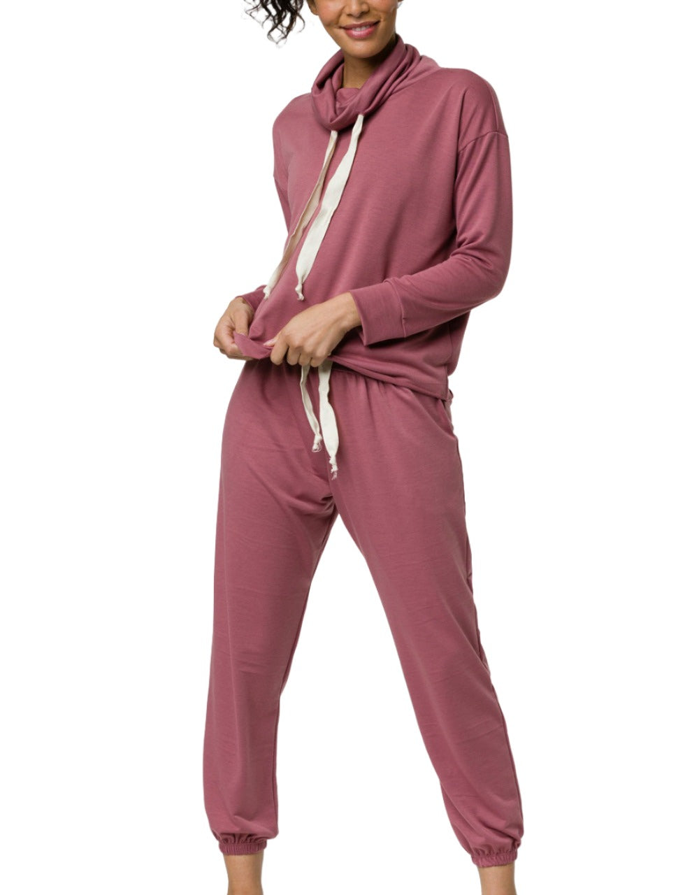 Onzie Yoga New Cowl Neck Top 3749 - Mauve - front alt view 1