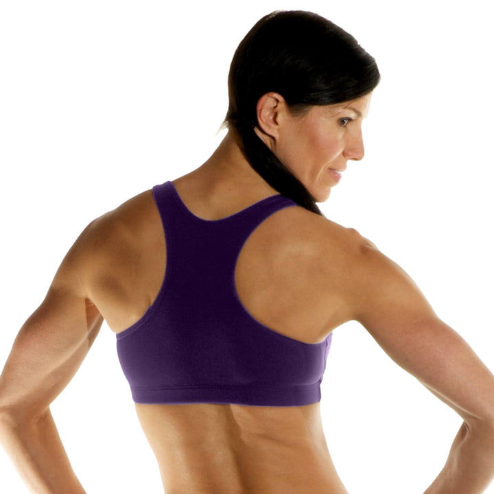 One Step Ahead Racerback Bra 206R - Eggplant - rear view
