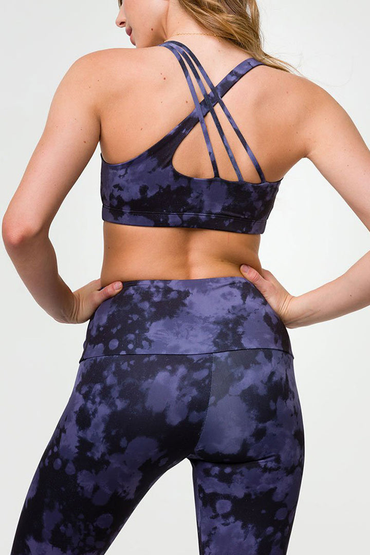 Onzie Hot Yoga Aerial Bra 3752 - Amethyst Tie Dye - rear view