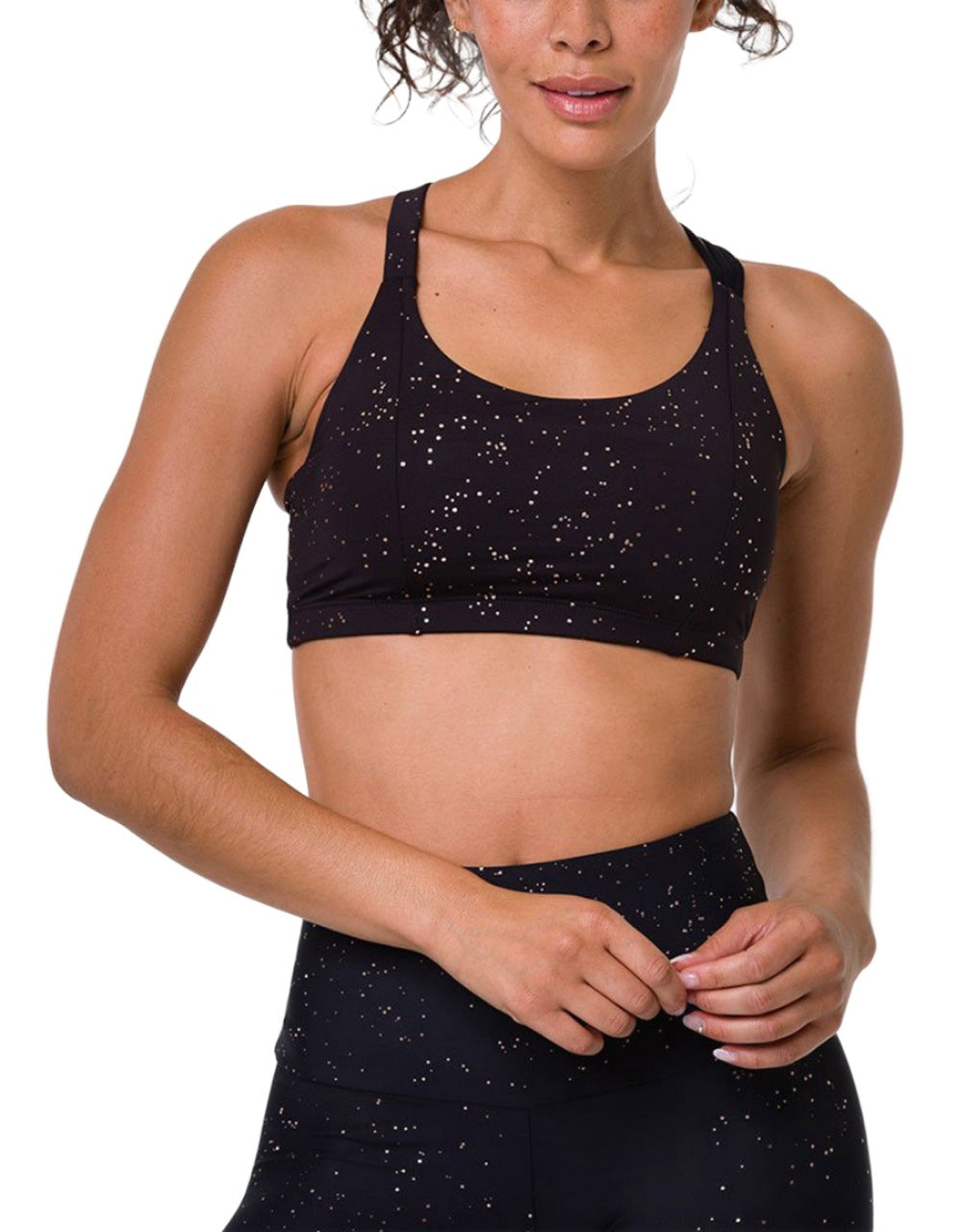 Onzie Hot Yoga Aerial Bra 3752 - Gold Dust - front view