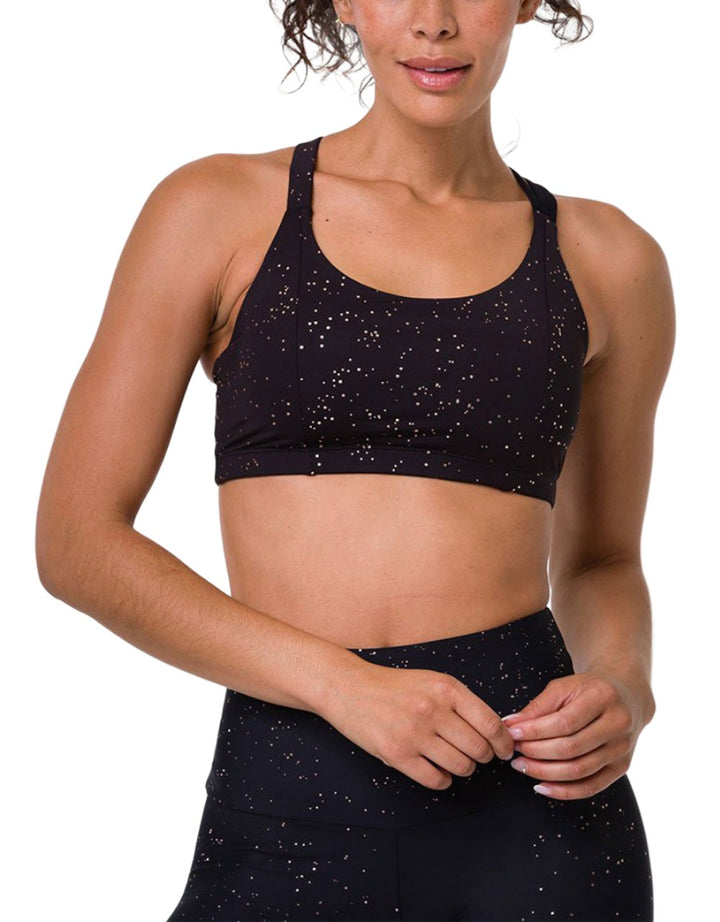 Onzie Hot Yoga Aerial Bra 3752 - Gold Dust - front view