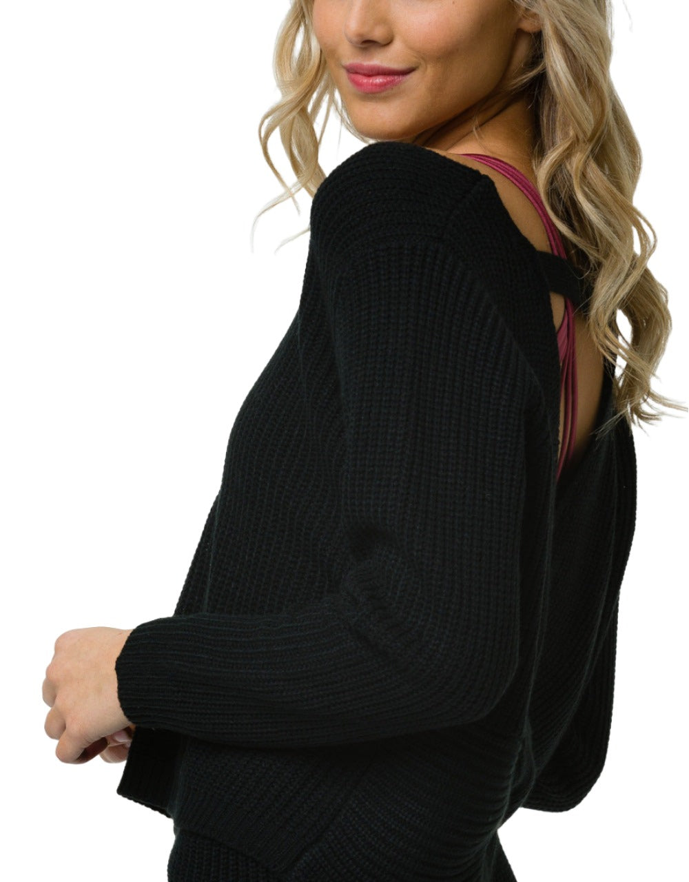 Onzie Yoga Ballet Sweater 3754 - Black - side view