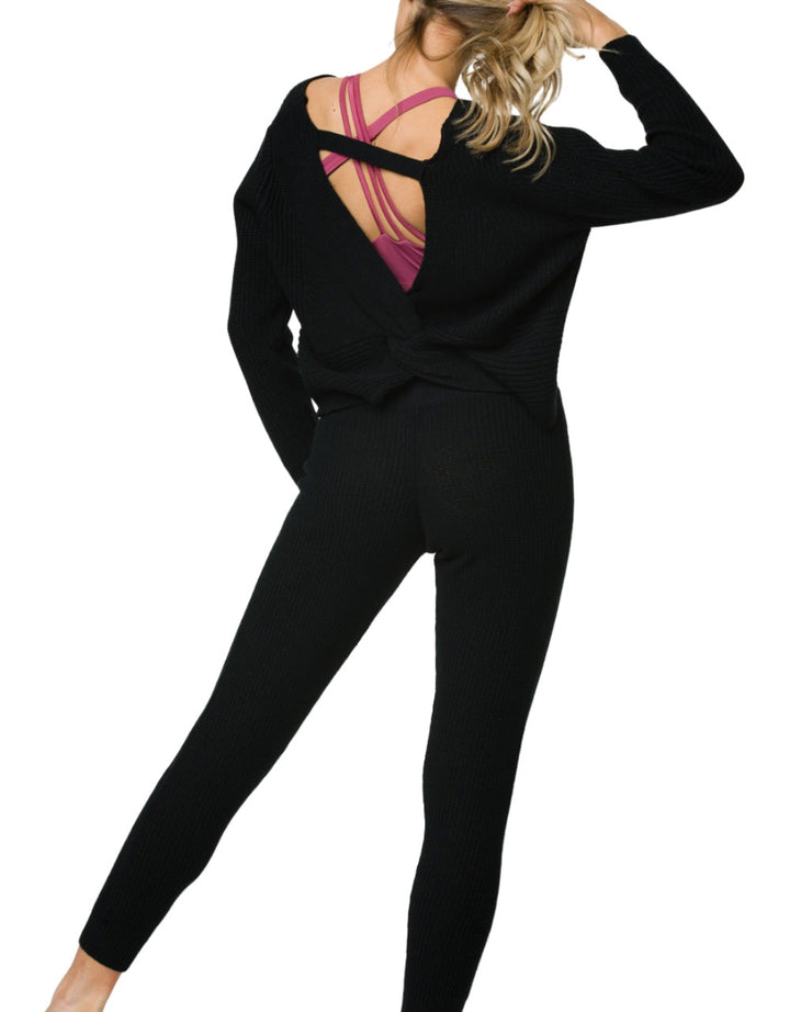 Onzie Yoga Ballet Sweater 3754 - Black - rear alt view
