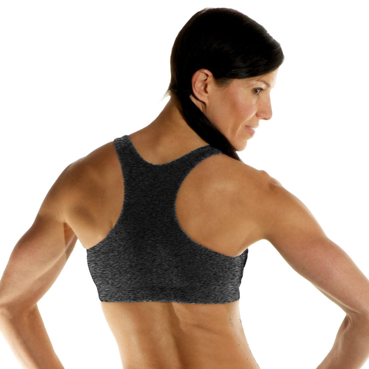 One Step Ahead Racerback Bra 206R  - Charcoal - rear view