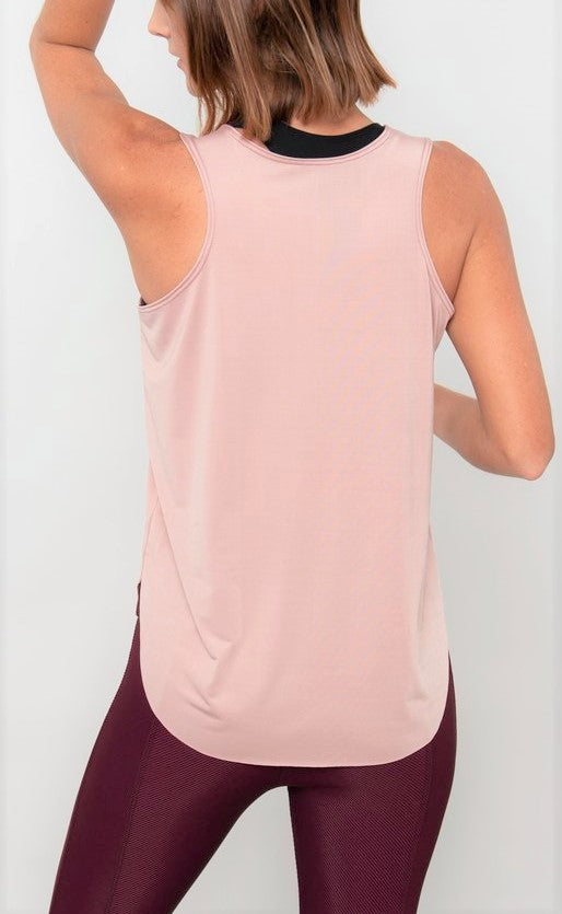 Onzie Flow Glossy V-Neck 3756 - woodrose - rear view