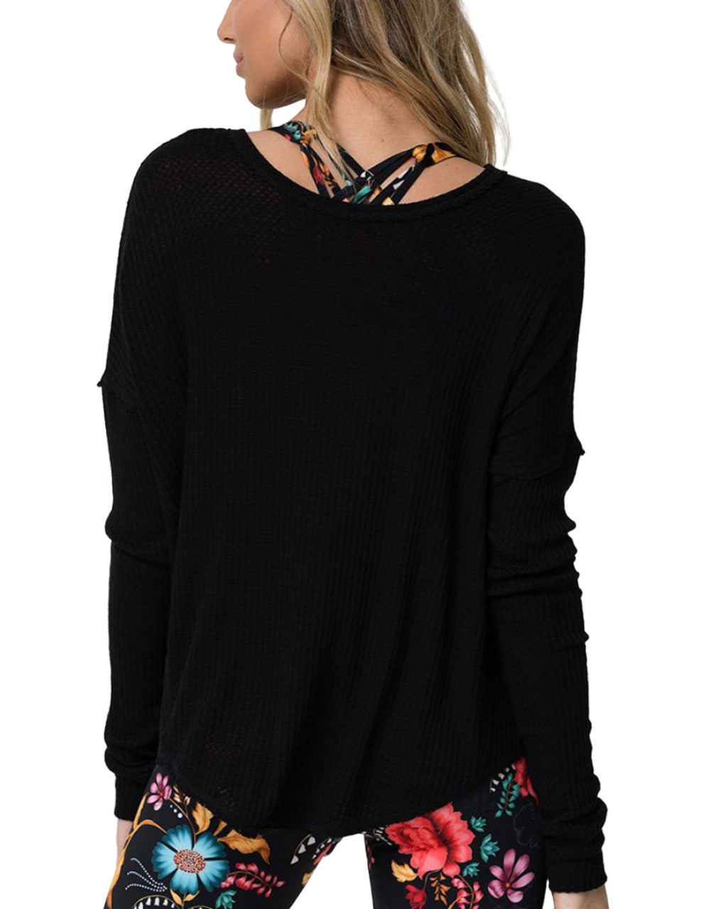 Onzie Raglan Pullover Top 3758 - Black - rear view