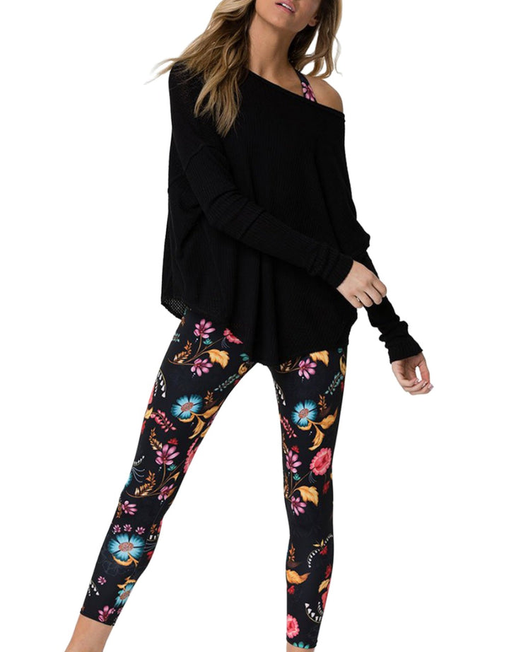 Onzie Raglan Pullover Top 3758 - Black - front  alt view