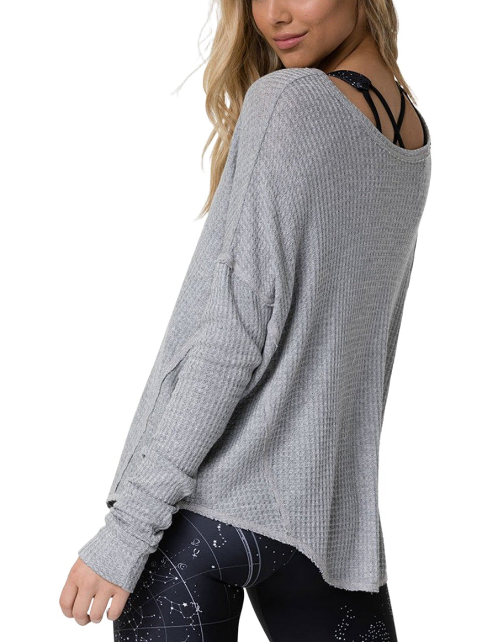 Onzie Raglan Pullover Top 3758 - Heather Grey - side view