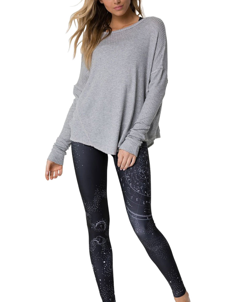 Onzie Raglan Pullover Top 3758 - Heather Grey - front alt view