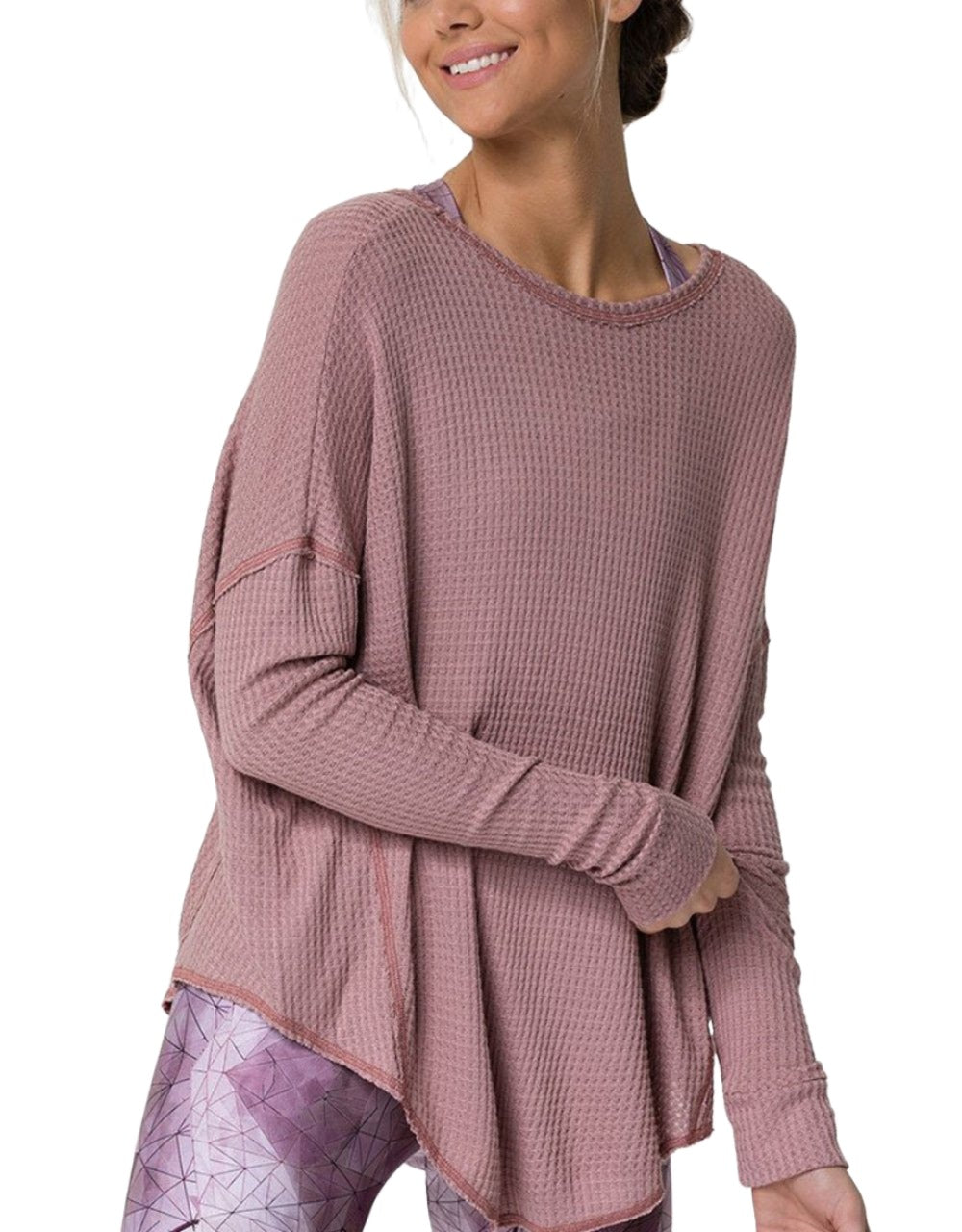 Onzie Raglan Pullover Top 3758 - Mauve - front view