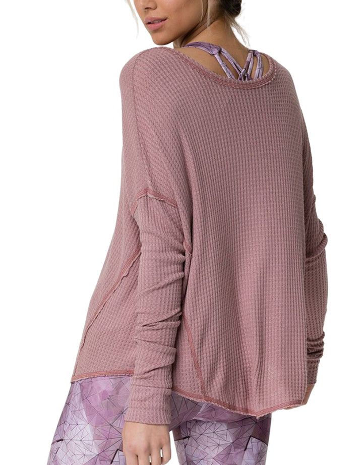 Onzie Raglan Pullover Top 3758 - Mauve - rear view