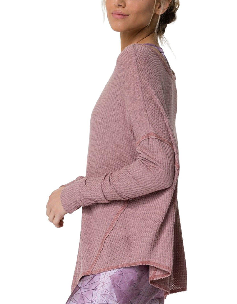Onzie Raglan Pullover Top 3758 - Mauve - side view