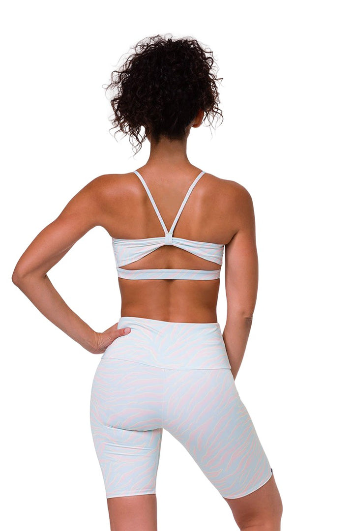 Onzie Flow Yoga Bow Bra 3759 - Pastel Zebra - rear alt   view