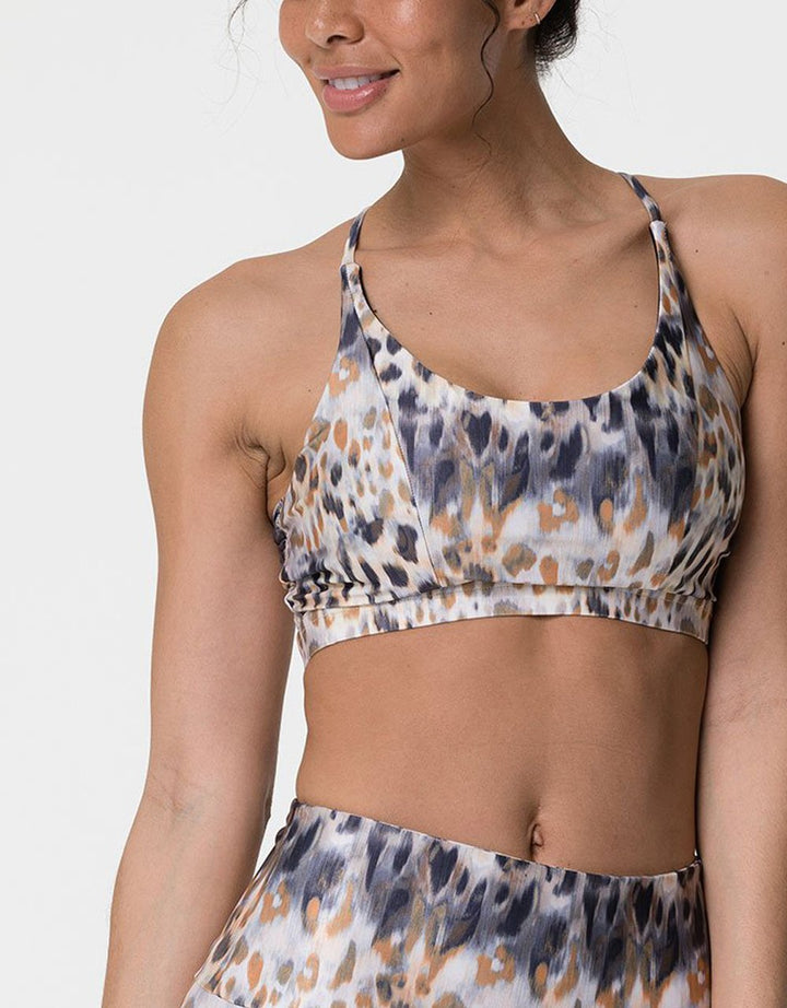 Onzie Flow Yoga Bow Bra 3759 - Safari - front view