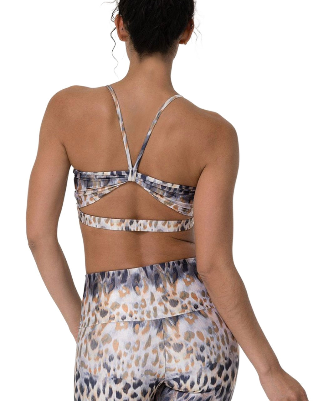 Onzie Flow Yoga Bow Bra 3759 - Safari - rear view
