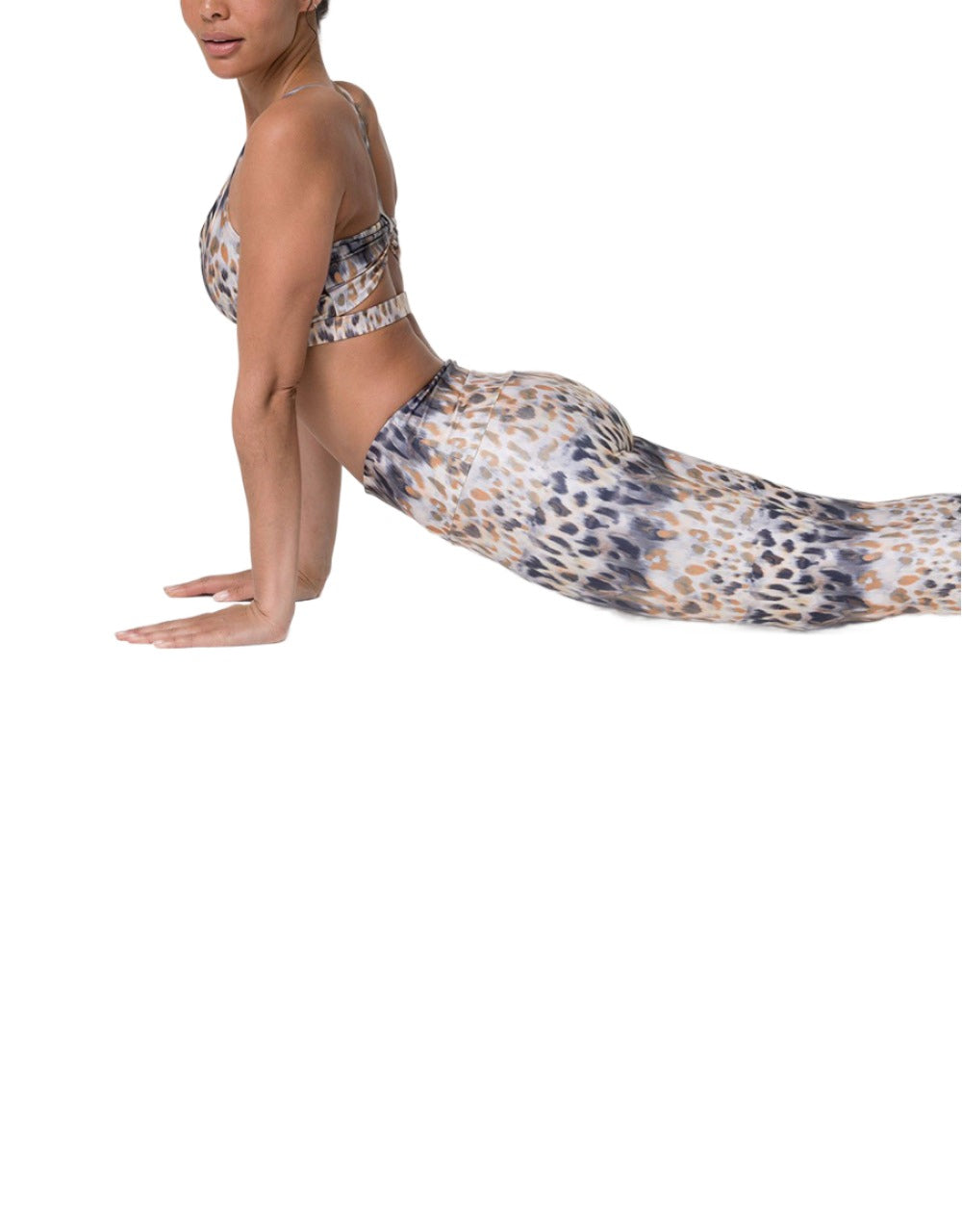 Onzie Flow Yoga Bow Bra 3759 - Safari - side view