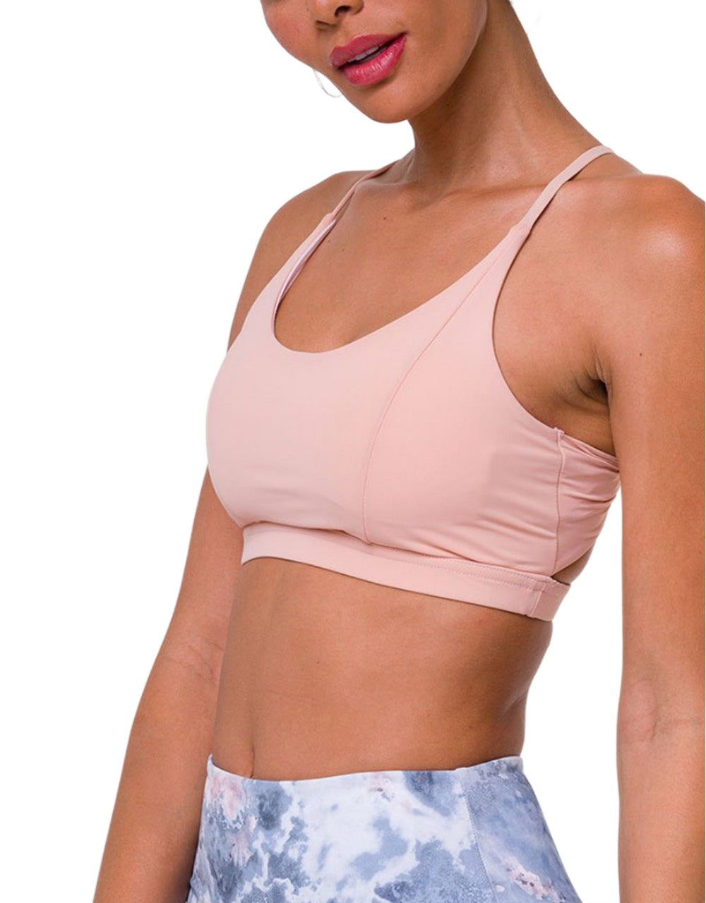 Onzie Flow Yoga Bow Bra 3759 - Salmon - front  alt view