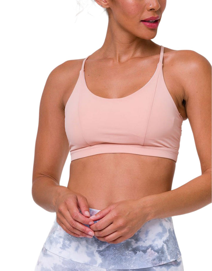 Onzie Flow Yoga Bow Bra 3759 - Salmon - front  view