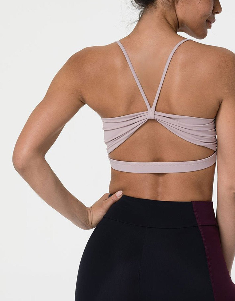 Onzie Flow Yoga Bow Bra 3759 - Woodrose - rear  view