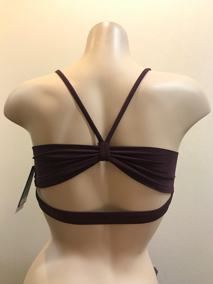 Onzie Flow Yoga Bow Bra 3759 - Aubergine - rear view