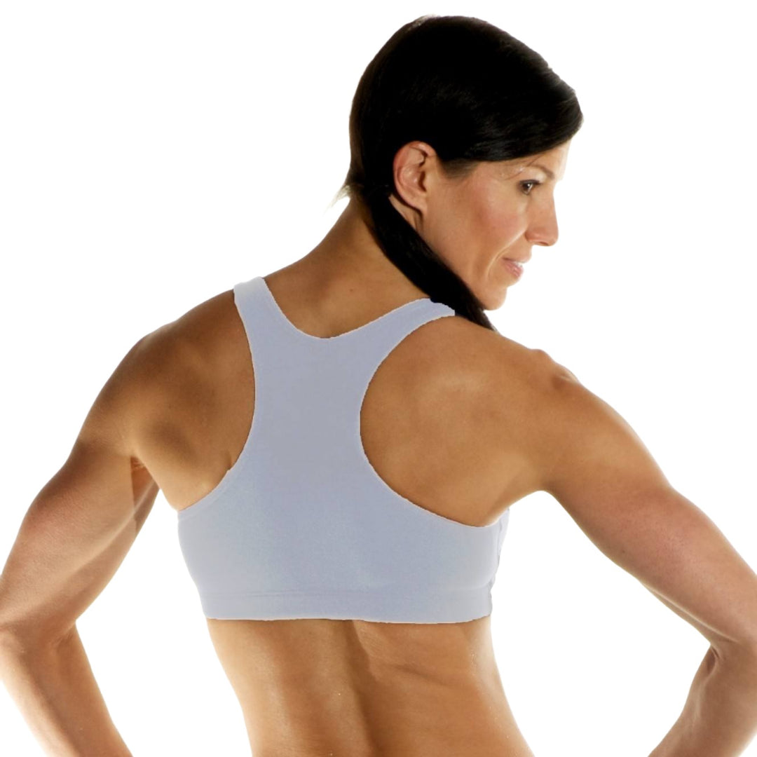 One Step Ahead Racerback Bra 206R  - white - rear view