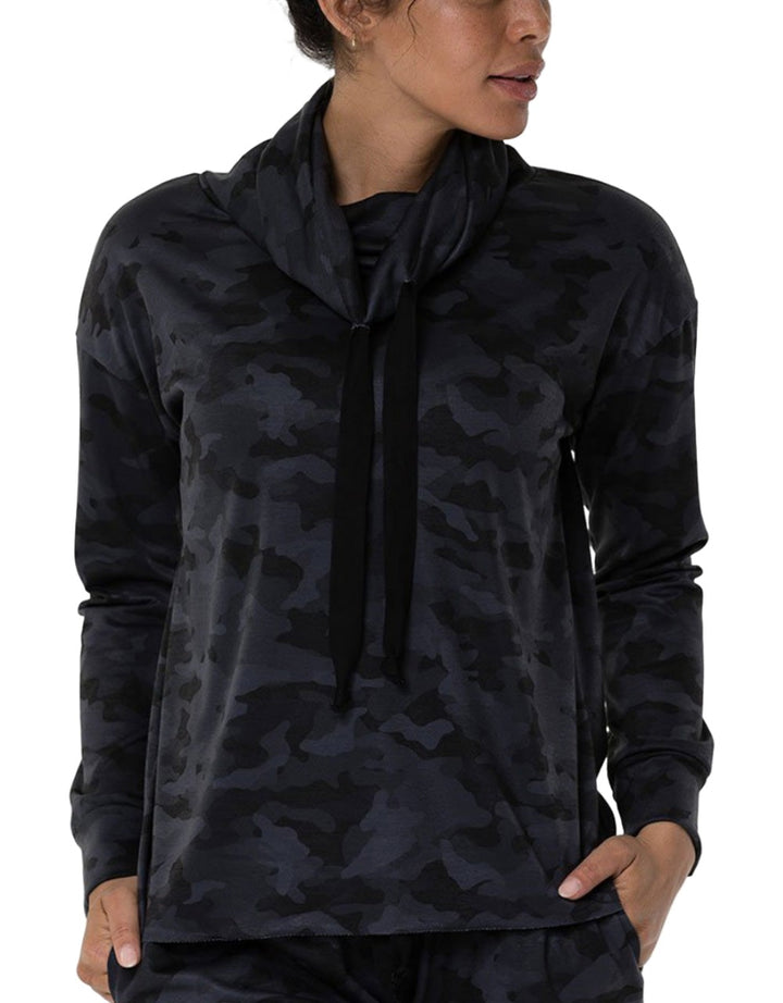 Onzie Yoga New Divine Hoodie 3761 - Black Grey Camo - front alt view