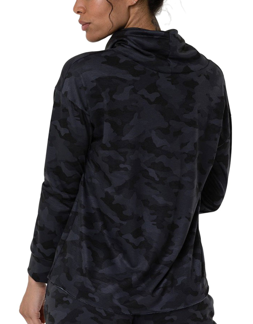 Onzie Yoga New Divine Hoodie 3761 - Black Grey Camo - rear view