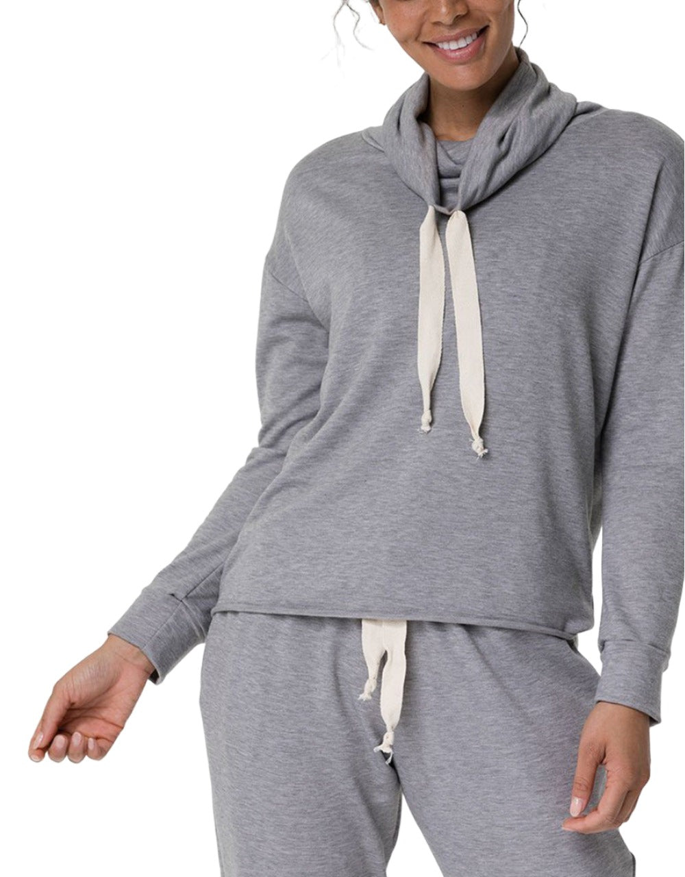 Onzie Yoga New Divine Hoodie 3761 - Heather Grey - front alt view