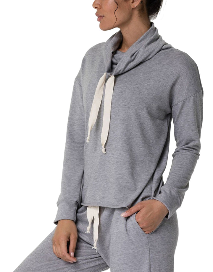 Onzie Yoga New Divine Hoodie 3761 - Heather Grey - front view