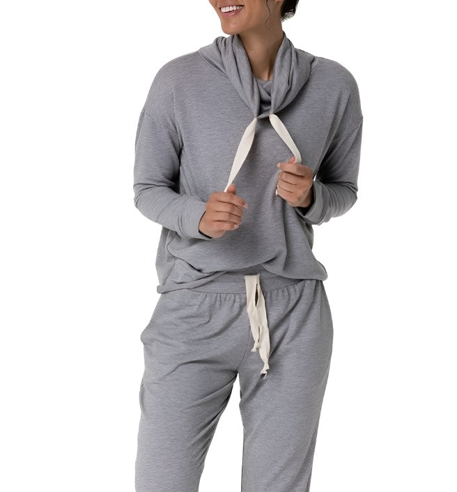 Onzie Yoga New Divine Hoodie 3761 - Heather Grey - front alt view 1