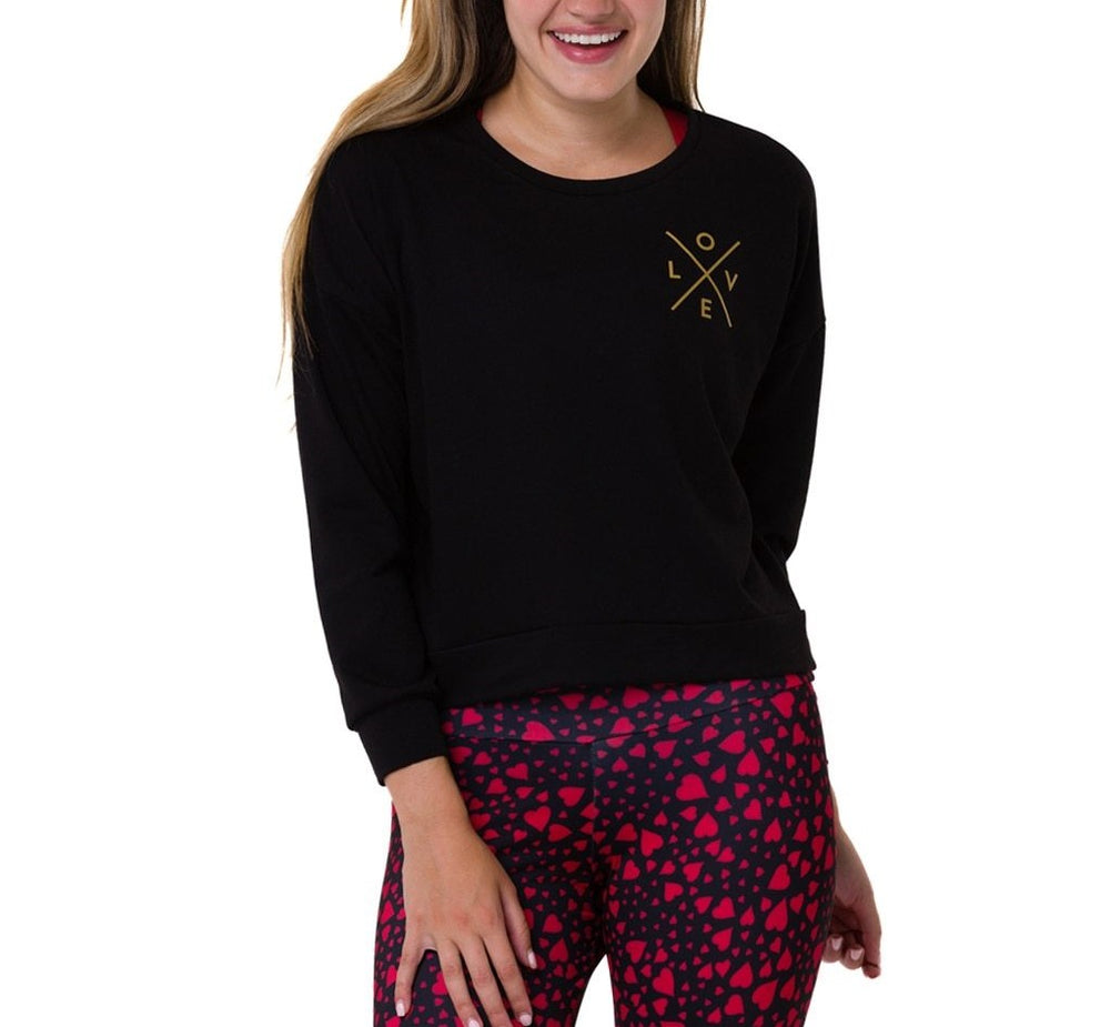Onzie Yoga LOVE logo Sweatshirt 3764 - Black - front view