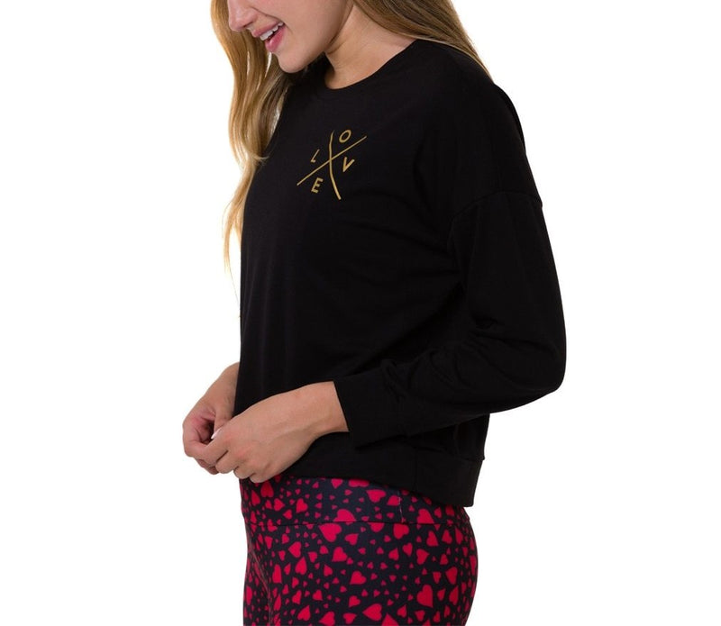 Onzie Yoga LOVE logo Sweatshirt 3764 - Black - side view