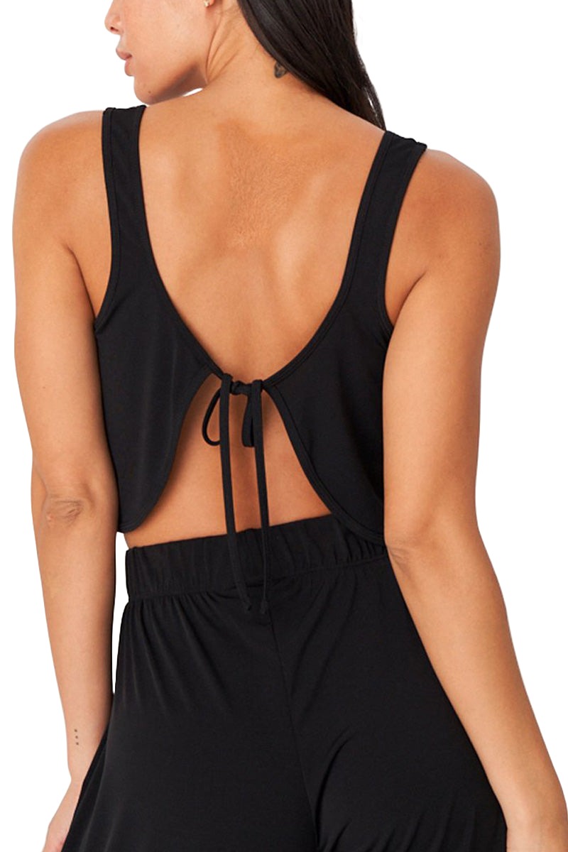Onzie Flow Bahia Crop Top 3766 - Black - Back View