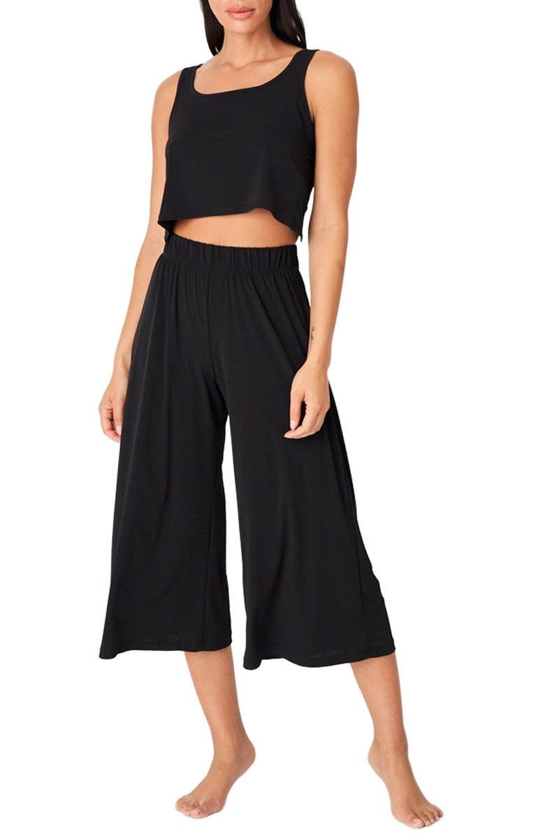 Onzie Flow Bahia Crop Top 3766 - Black - Front Full View