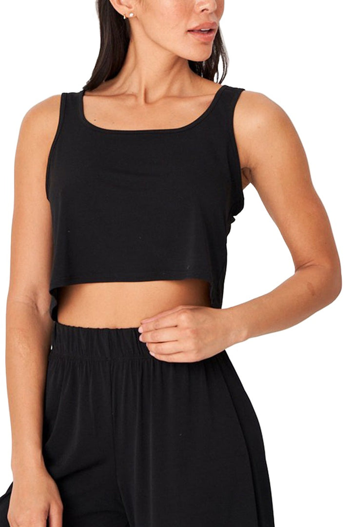 Onzie Flow Bahia Crop Top 3766 - Black - Front View