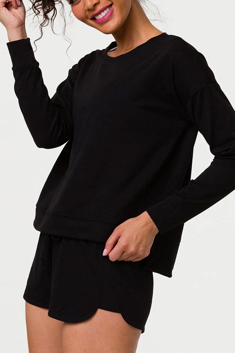 Onzie Flow High Low Sweatshirt 3767 - Black - side view
