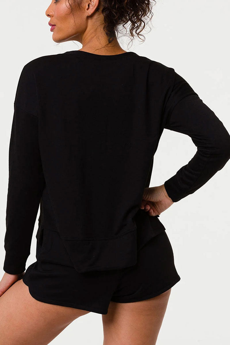 Onzie Flow High Low Sweatshirt 3767 - Black - rear view