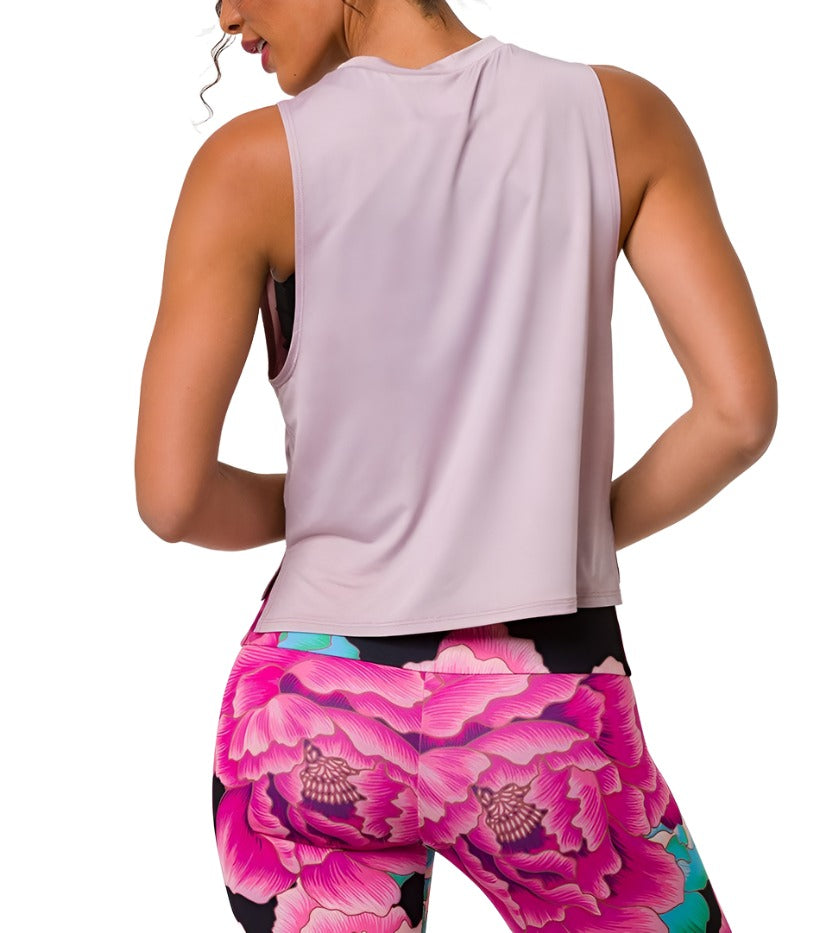 Onzie Flow Tempo Tank 3769 - Woodrose - rear view