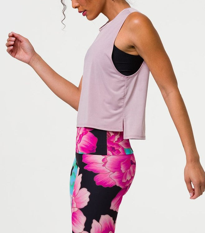 Onzie Flow Tempo Tank 3769 - Woodrose - side view