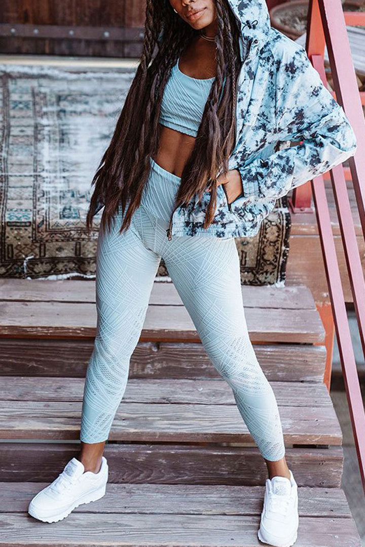 Onzie Breakaway Zip Jacket 3772 - Moonstone Acid Wash - front alt view