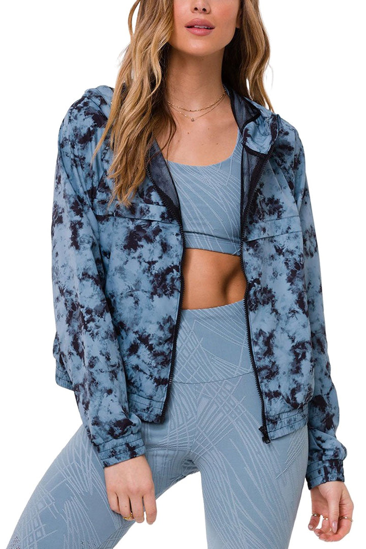 Onzie Breakaway Zip Jacket 3772 - Moonstone Acid Wash - front alt view