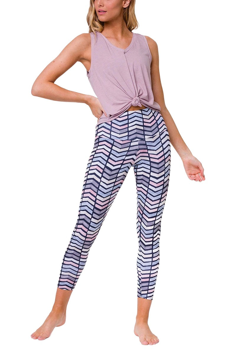 Onzie Flow Knot Tee V Neck 3774 - Woodrose  - front alt view 2