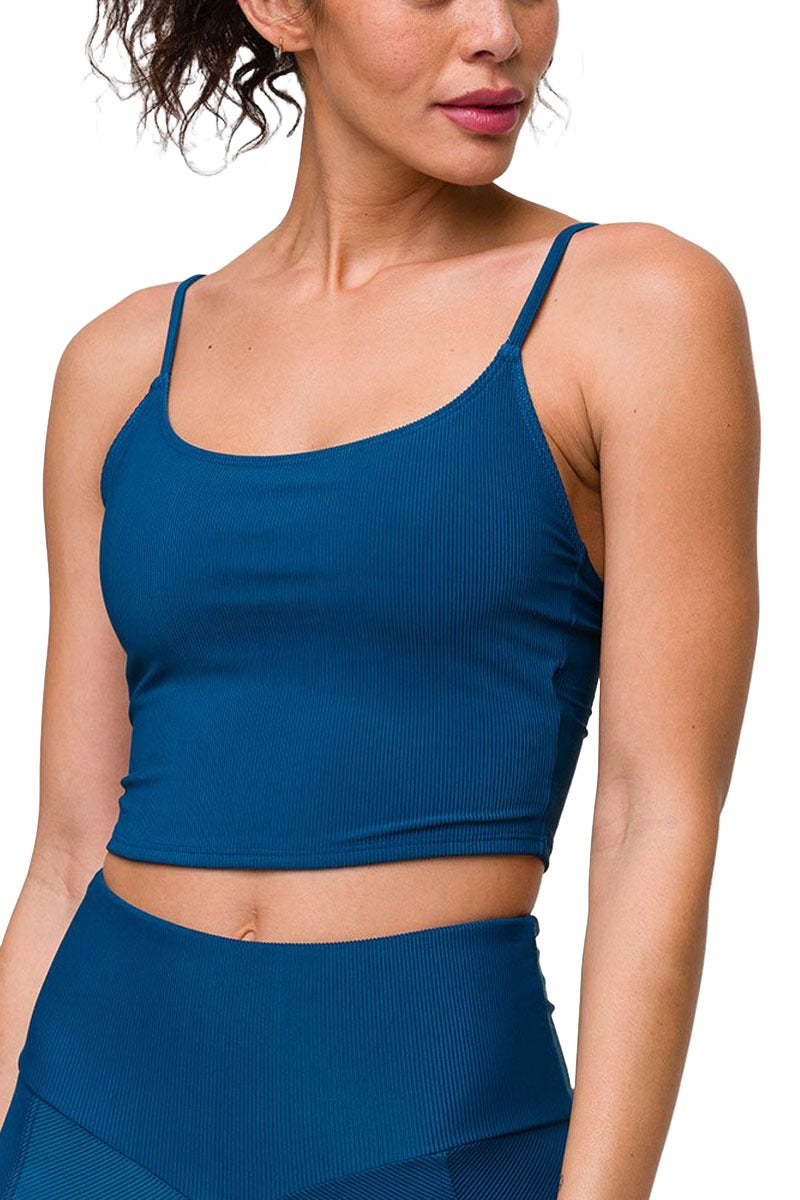 Onzie Flow Belle Cami Crop Top 3778 Ribbed - Empathy Rib - front view