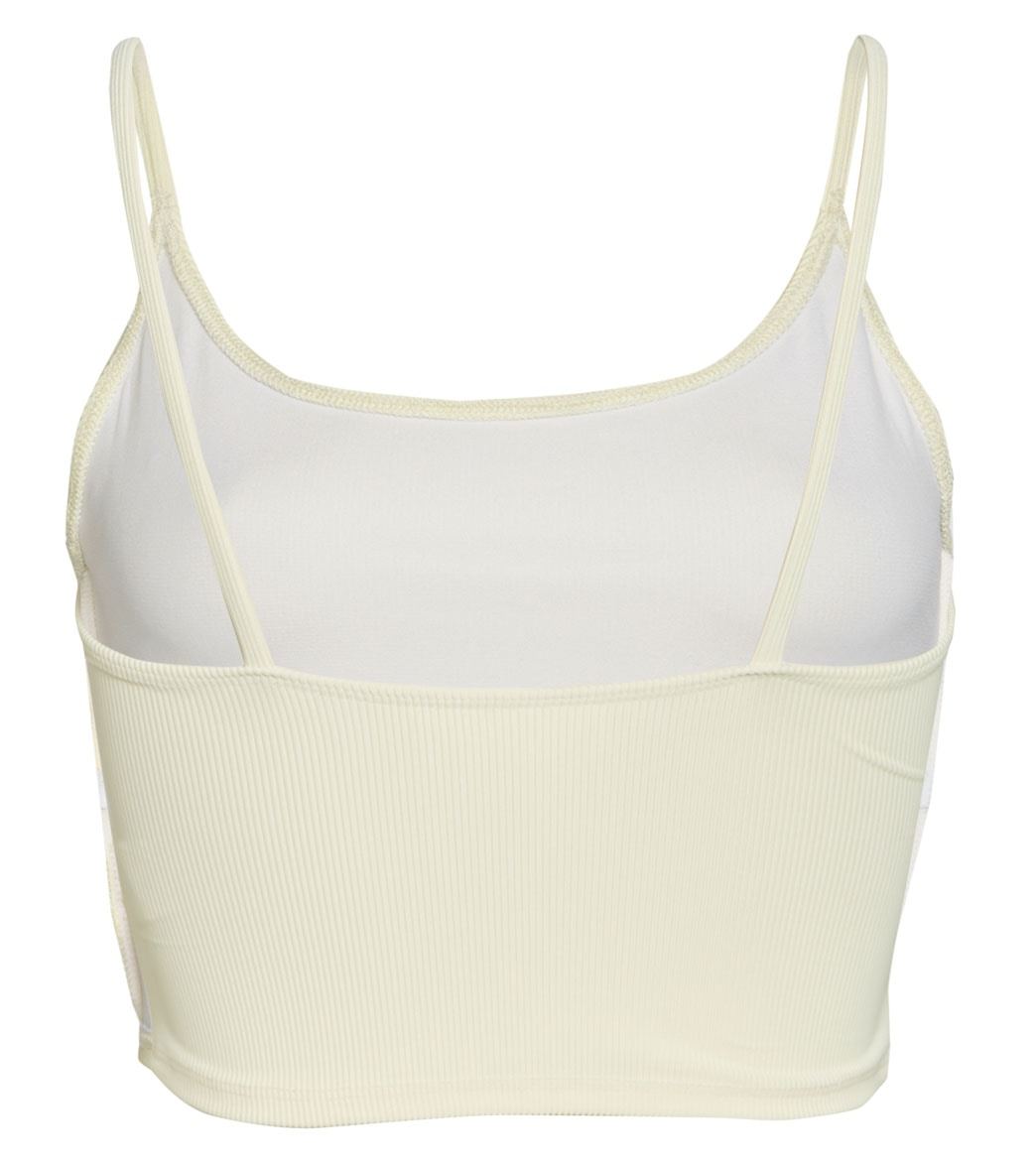Onzie Flow Belle Cami Crop Top 3778 Ribbed - Ivory Rib - rear view