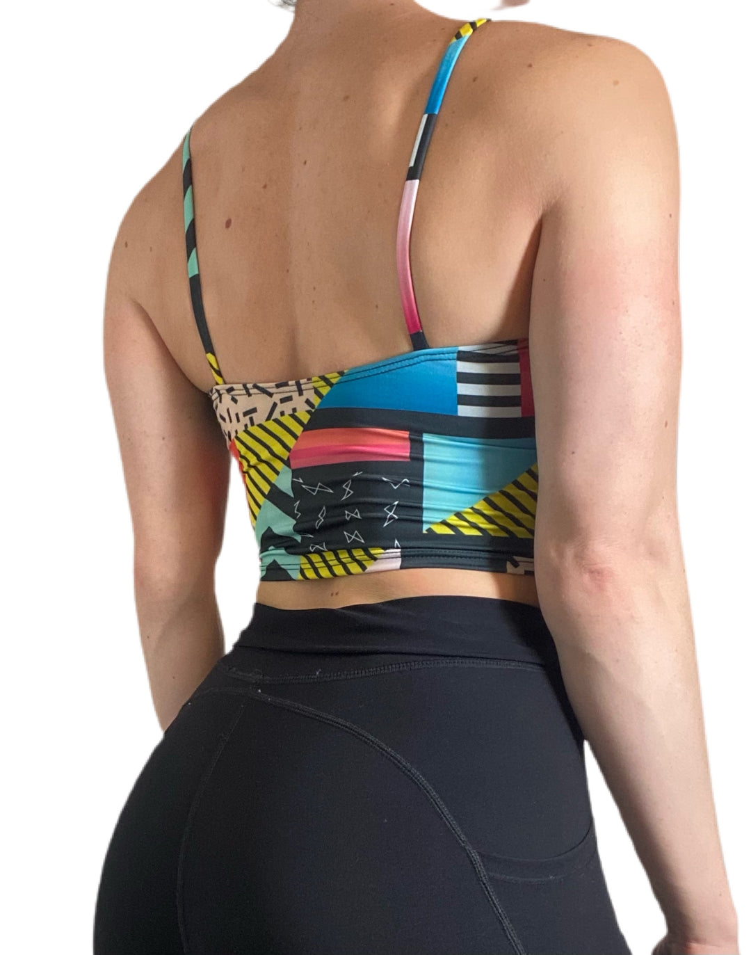 Onzie Flow Belle Cami Crop Top 3778 Printed - Geo - rear view