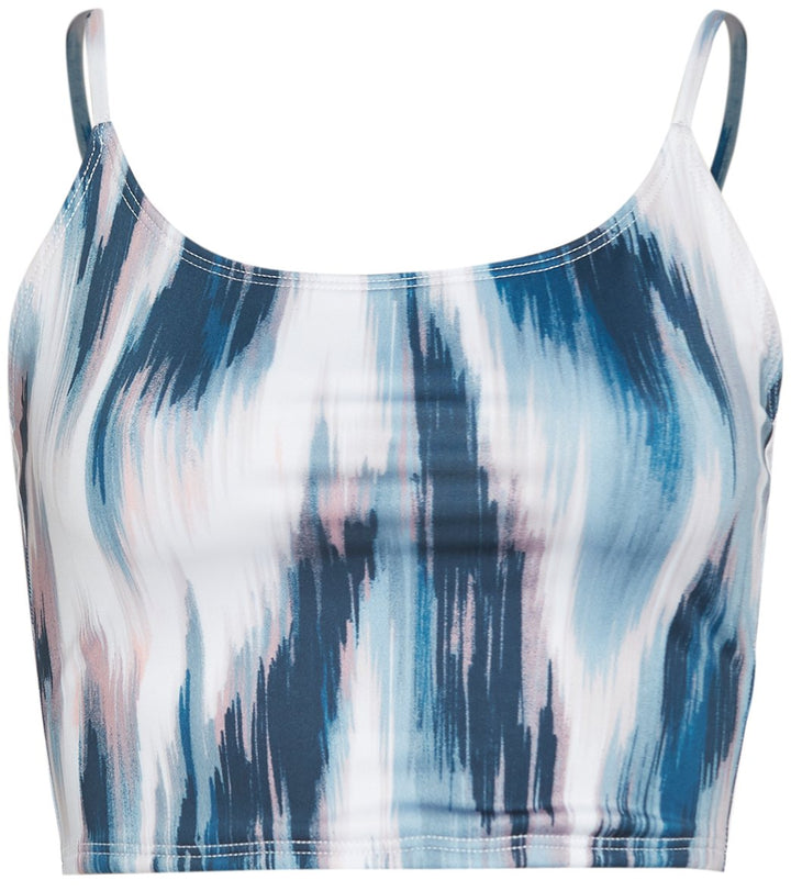 Onzie Flow Belle Cami Crop Top 3778 Printed - Indigo Kat - front view