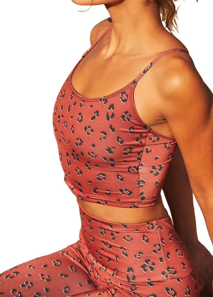 Onzie Flow Belle Cami Crop Top 3778 Printed - Lady Leopard - side view