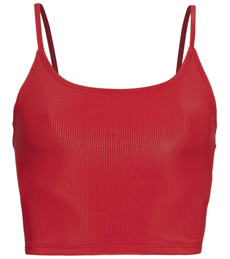 Onzie Flow Belle Cami Crop Top 3778 Ribbed - Red Rib - front view